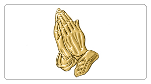 533 DSC700-516-GD-WT Gold Praying Hands White